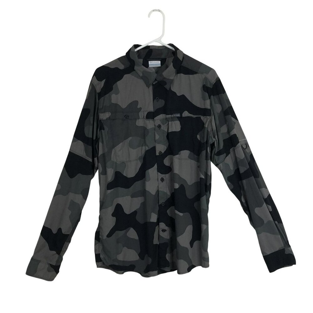 Columbia Camouflage Outdoor Button-Up Long Sleeve Shirt L Womens